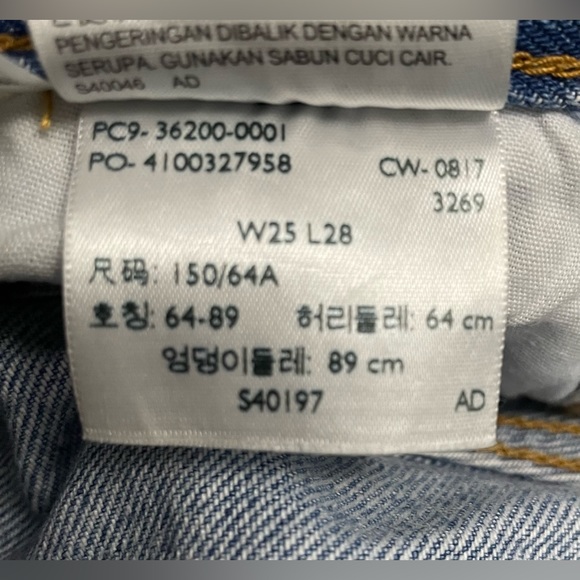 LEVIS 501 Vintage Straight-Leg Stonewashed Blue Distressed Denim Jeans Sz. 25 - Picture 14 of 14